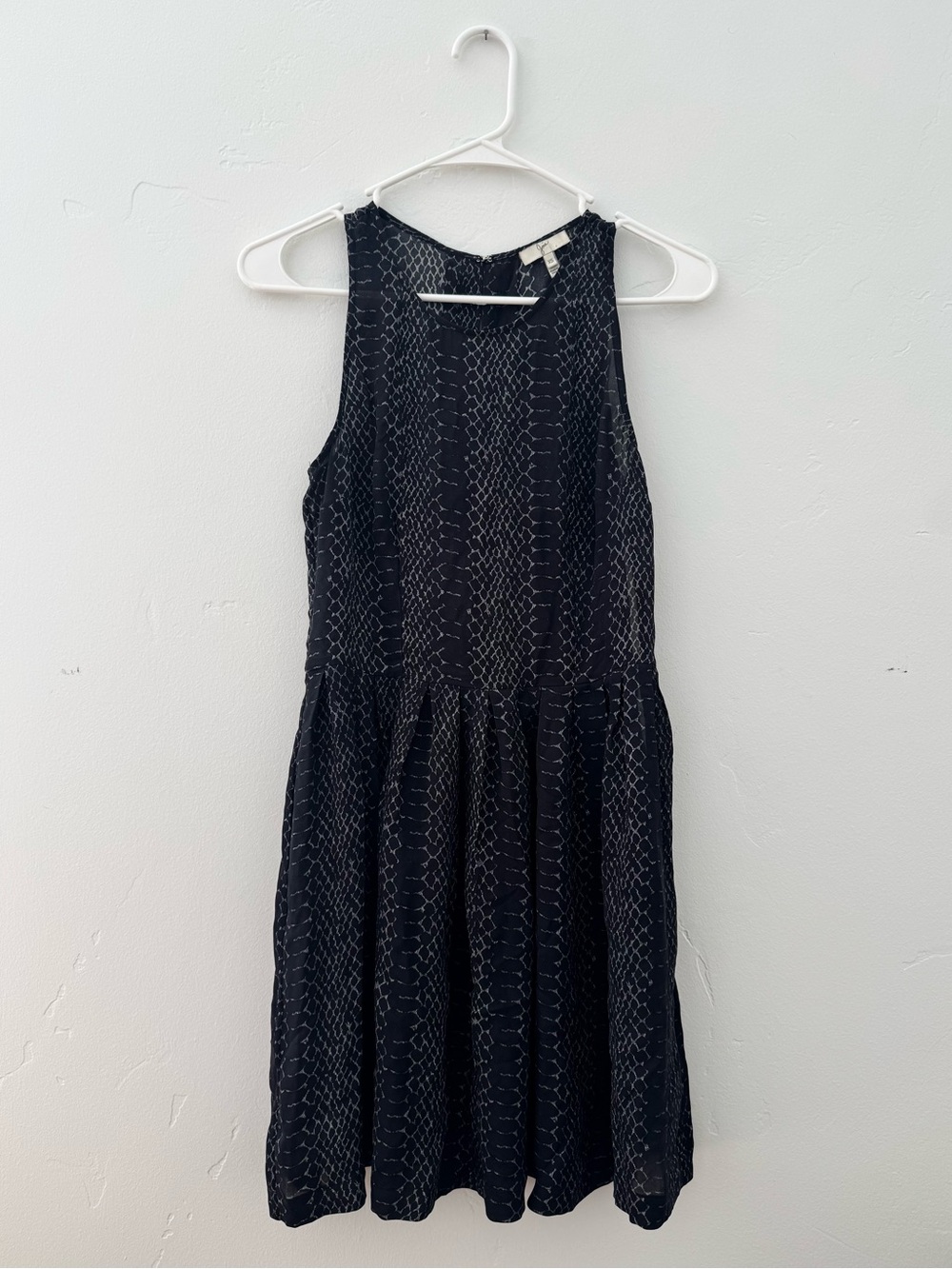 Joie Black Sleeveless Textured A-Line Dress